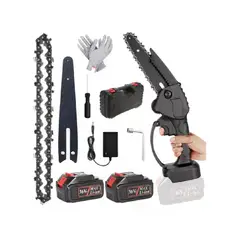ANGELES DEL HOGAR - Mini Motosierra Inalambrica 6 pulgadas + accesorios