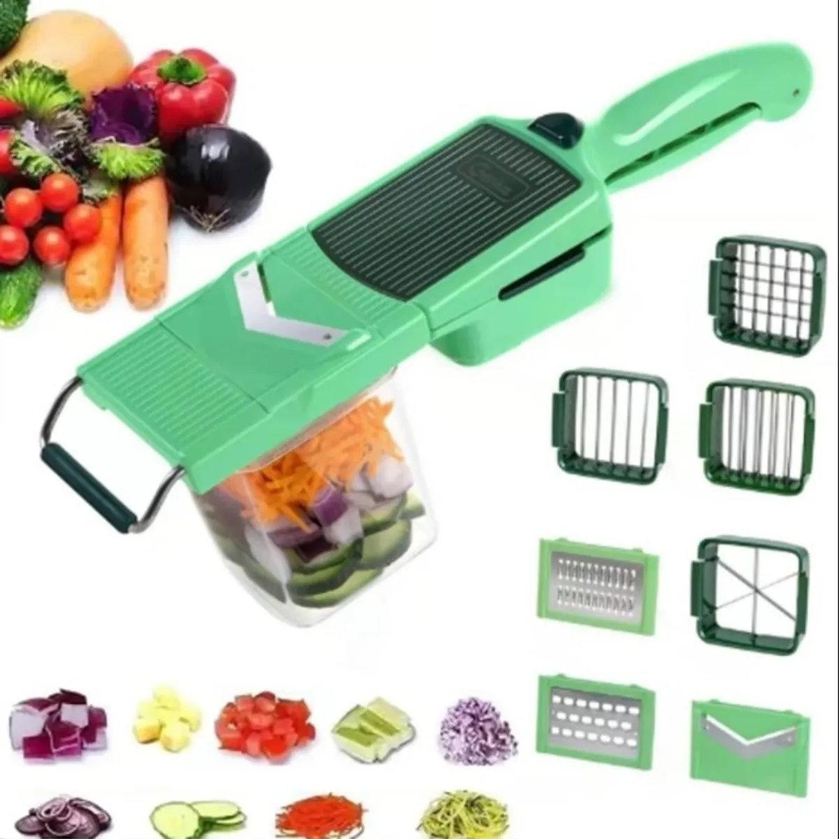 GENERICO - Cortador Picador De Verduras 8 En 1