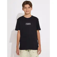 CALVIN KLEIN - Polera Niño Jersey Wave Negro