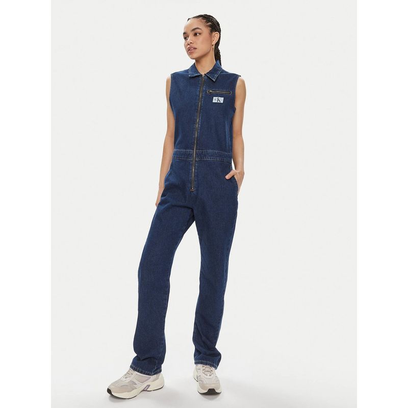 CALVIN KLEIN - Enterizo Zip Through Azul Calvin Klein