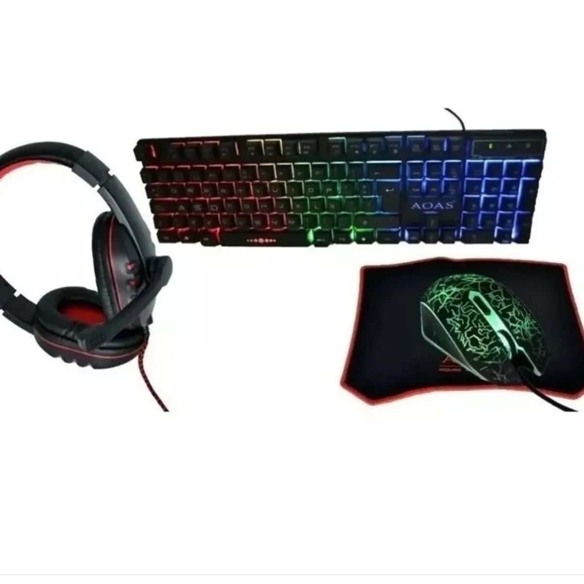 GENERICO - Combo Gamer Teclado Audifonos Mouse y Padmouse