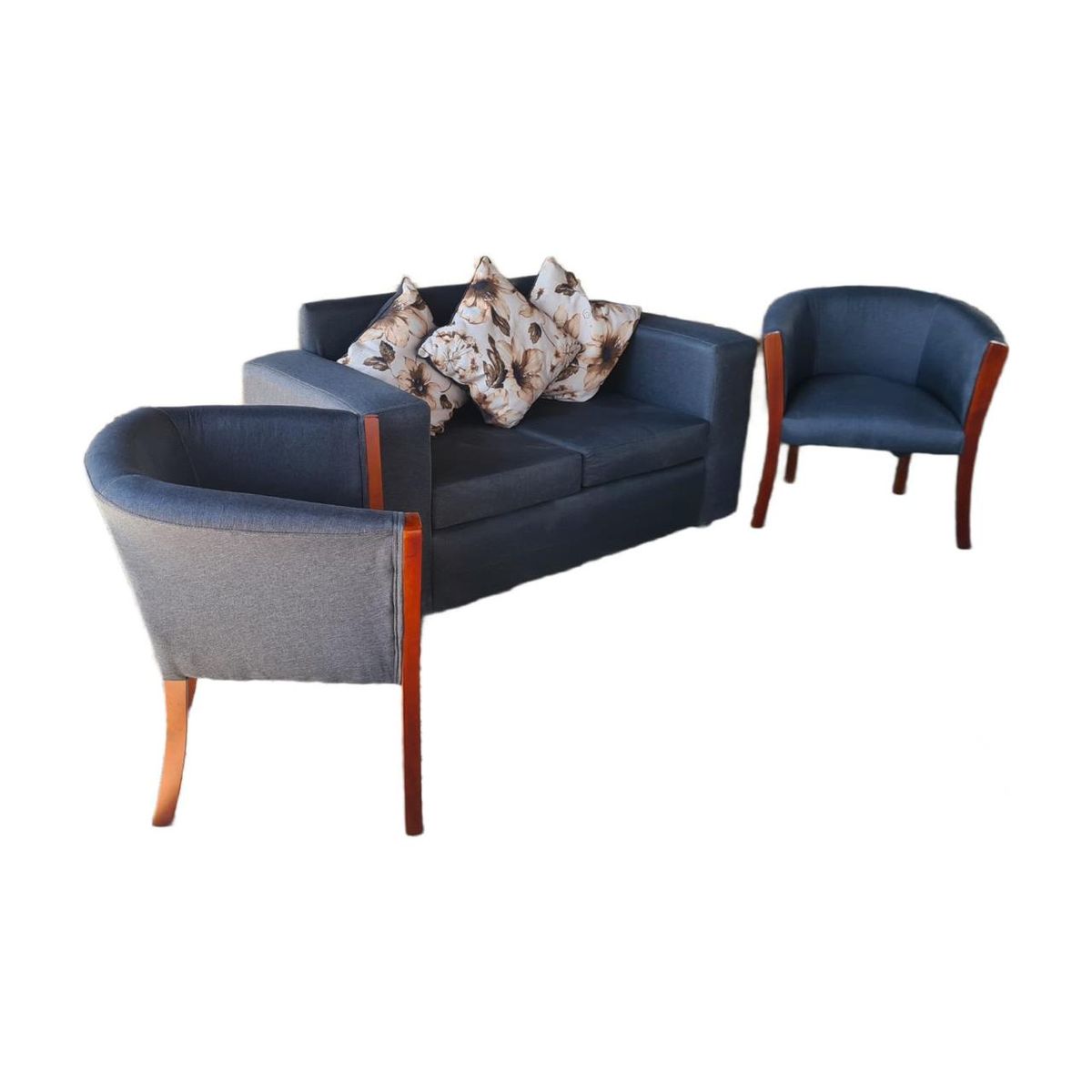 GENERICO - Living Onix 2 1 1 y sillones tipo sitial gris