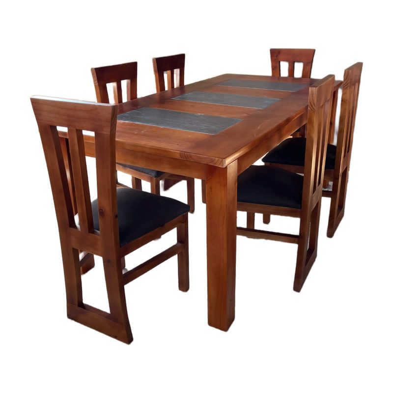 GENERICO - Comedor Elegant Koliat porcelanato gris 6S Nogal