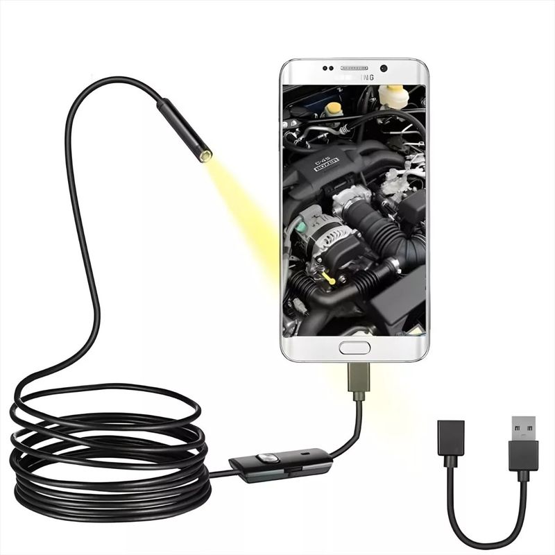 GENERICO - Camara Endoscopica 5mt 55mm Otg Android Windows 3 Tipo Usb