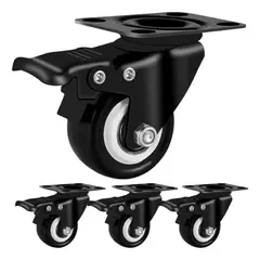 GENERICO - Ruedas Giratorias Con Freno Para Muebles Carritos 2 Pulgadas 4 un.