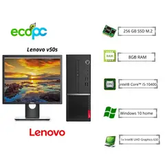 LENOVO - PC V50s i5-10400 2.9 GHz/ 8 GB / 256GB SSD/ Monitor DELL 1917S
