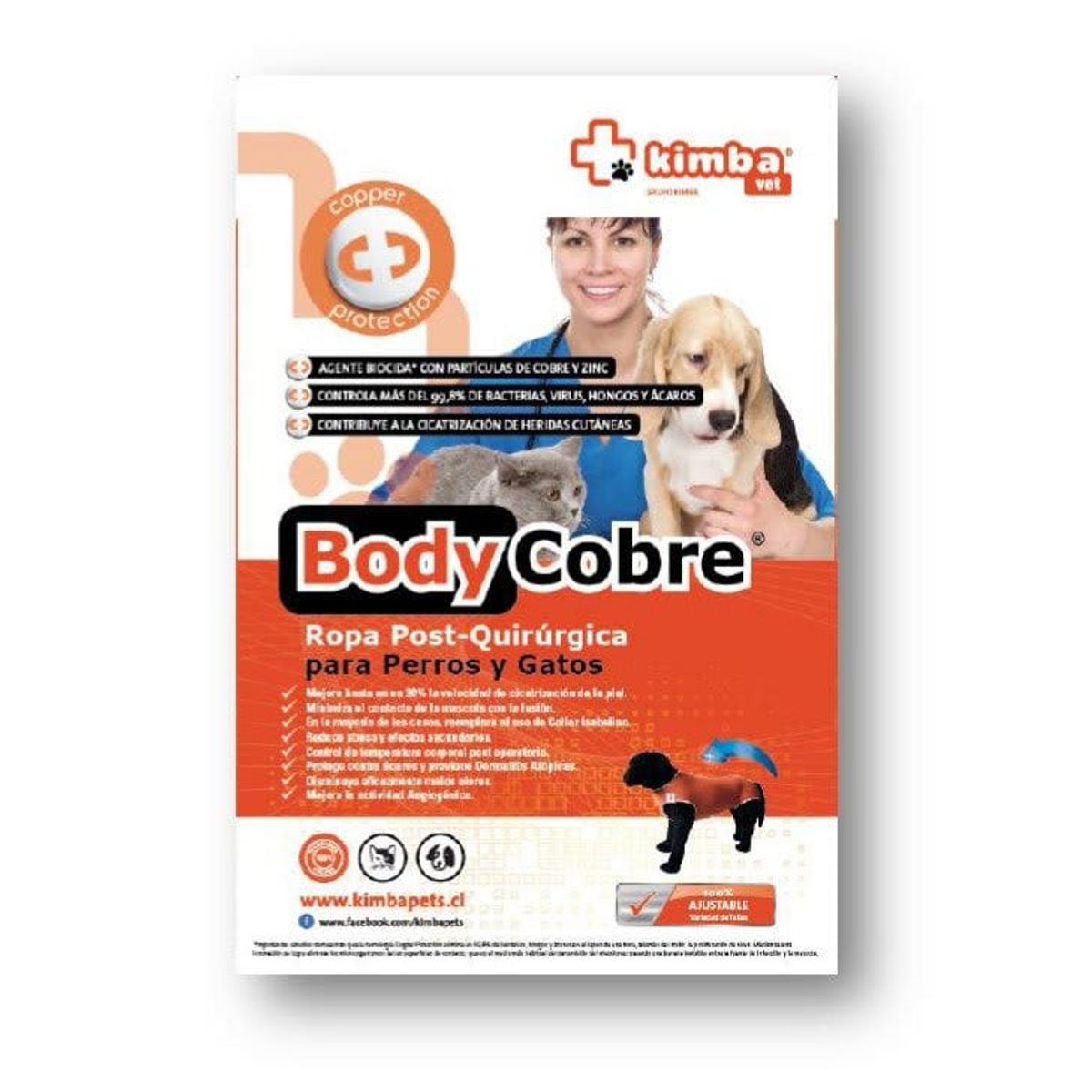 KIMBAPETS - Body de Cobre para Perros y Gatos (Unisex) - Talla 6