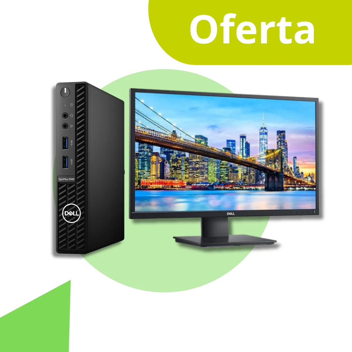 DELL - MicroPC Optiplex 3080M i5- 10500T / 16 GB / 256GB SSD Sin WF/BL + Monitor E2420H