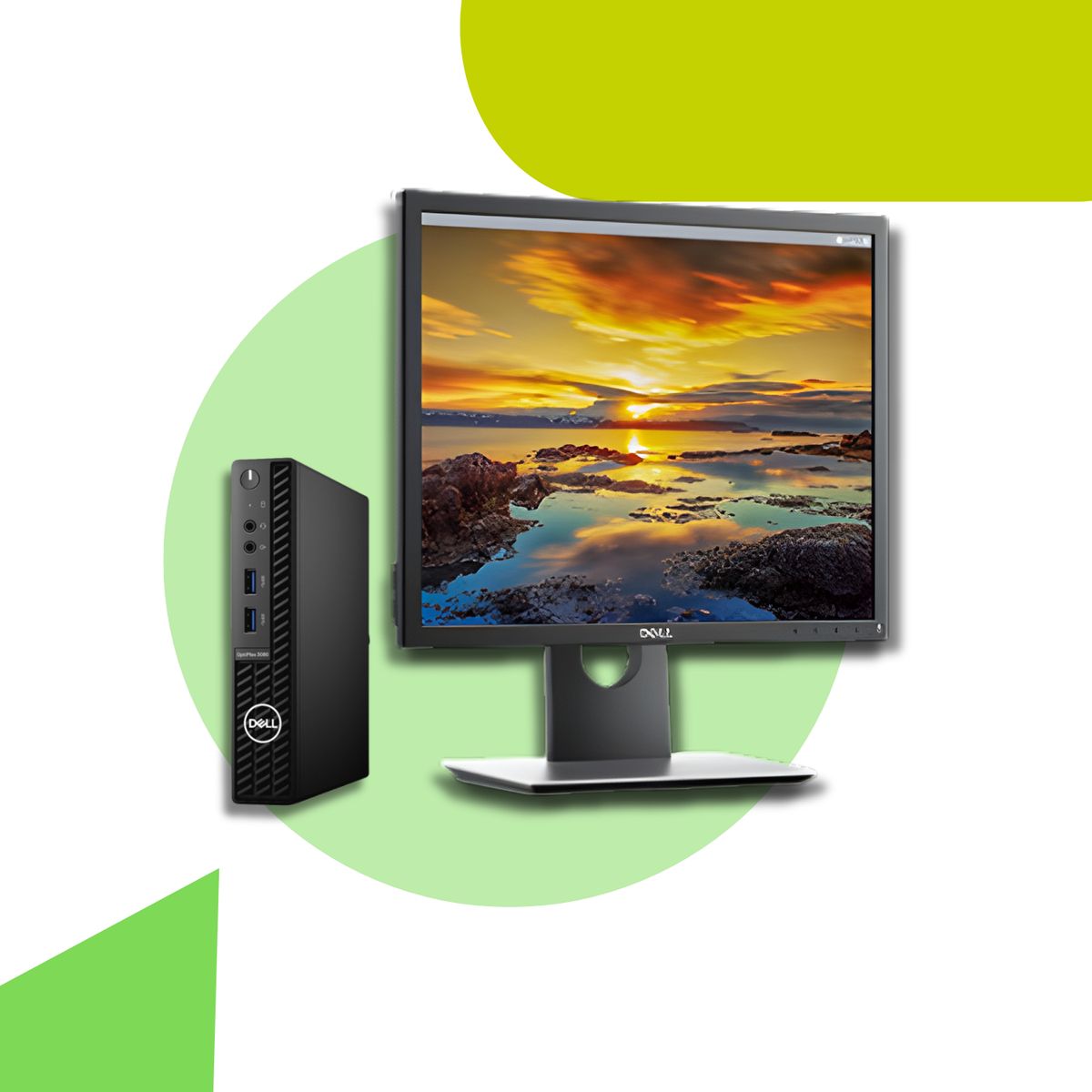 DELL - MicroPC Optiplex 3080M i3- 10100T/ 8GB/ 500 GB SSD / Monitor DELL 1917S