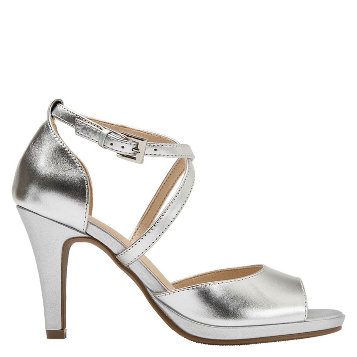 BRUNO ROSSI - Sandalia Vestir Mujer Plateado Bruno Rossi