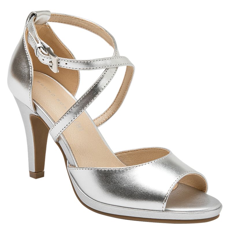 BRUNO ROSSI - Sandalia Vestir Mujer Plateado Bruno Rossi