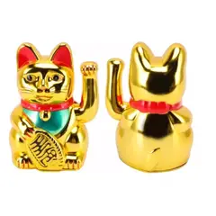 GENERICO - Gato Chino De La Suerte Fortuna Dorado 25 Cm Mueve Brazo