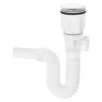 Desagüe universal con tubo sifón fexible para lavamanos WY020 Blanco