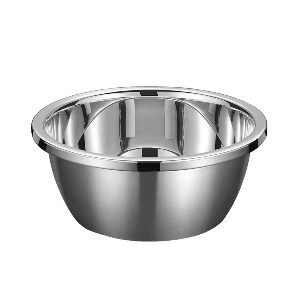 GENERICO - Bowl Ensaladera Redondo Fuente Base Plana Acero Cocina 22CM.