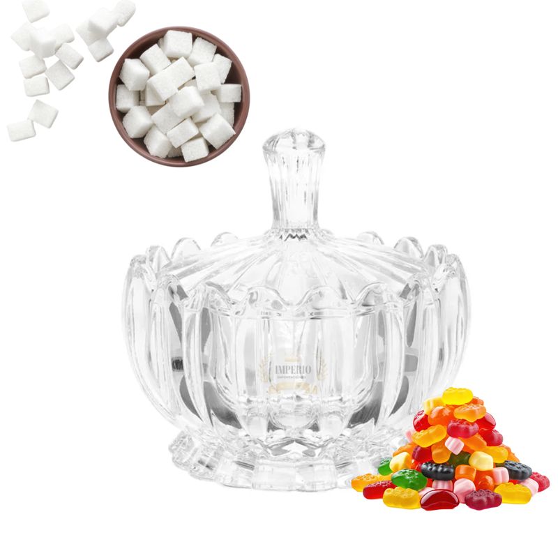 GENERICO - Bombonera Azucarero Caramelera Decorativa De Vidrio Cristal