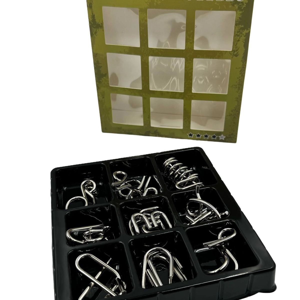 GENERICO - Set 9 Puzzles Metálicos Juegos de Ingenio Principiante