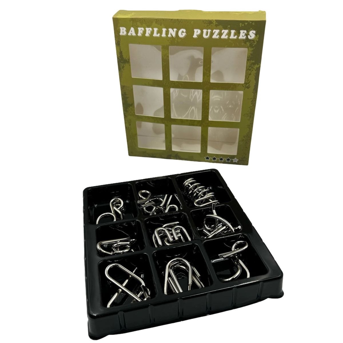 GENERICO - Set 9 Puzzles Metálicos Juegos de Ingenio Principiante