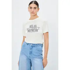 IO - Polera Manga Corta Crudo Mujer