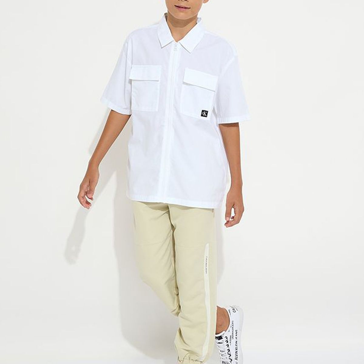 CALVIN KLEIN - Camisa Niño Popeline Blanco Calvin Klein