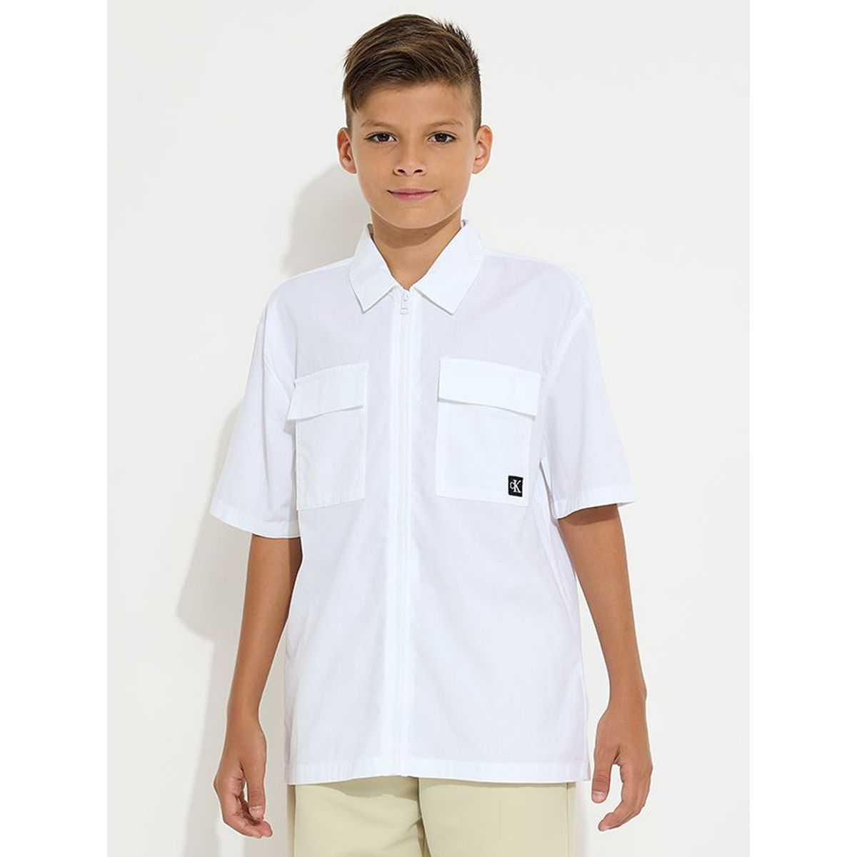 CALVIN KLEIN - Camisa Niño Popeline Blanco Calvin Klein
