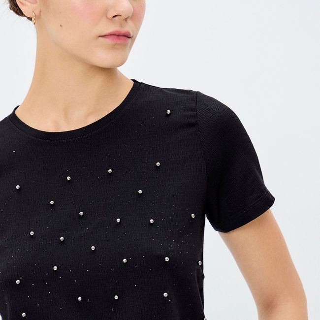 IO - Polera Manga Corta Negro Mujer Io