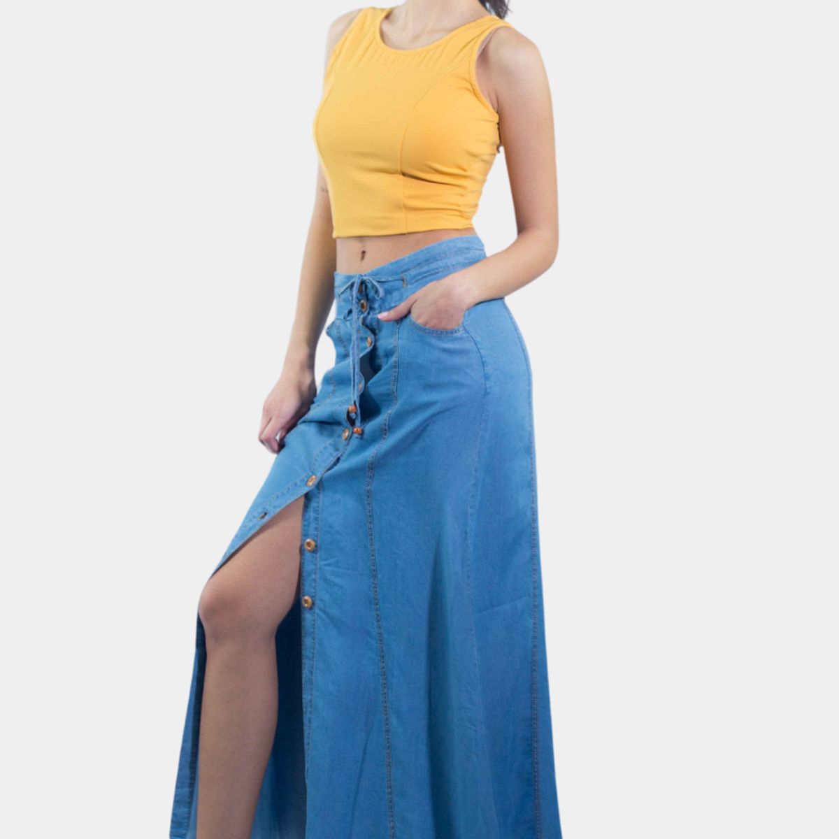 TENTATION - Falda Larga Abotonada Tentation