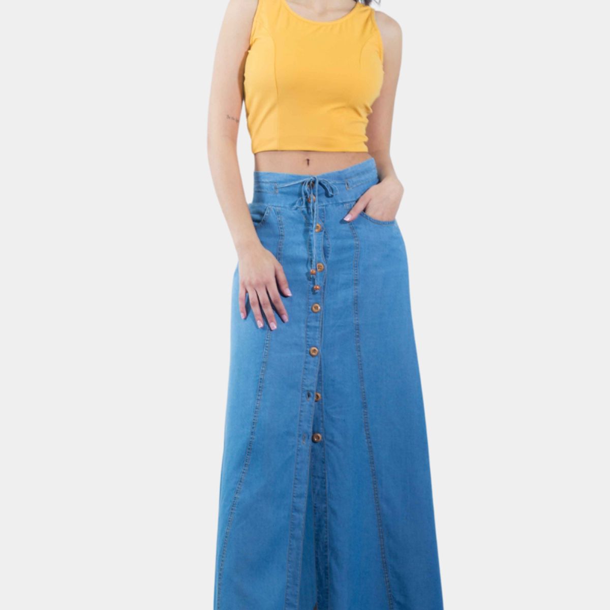 TENTATION - Falda Larga Abotonada Tentation