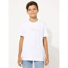 CALVIN KLEIN - Polera Niño Jersey Wave Blanco