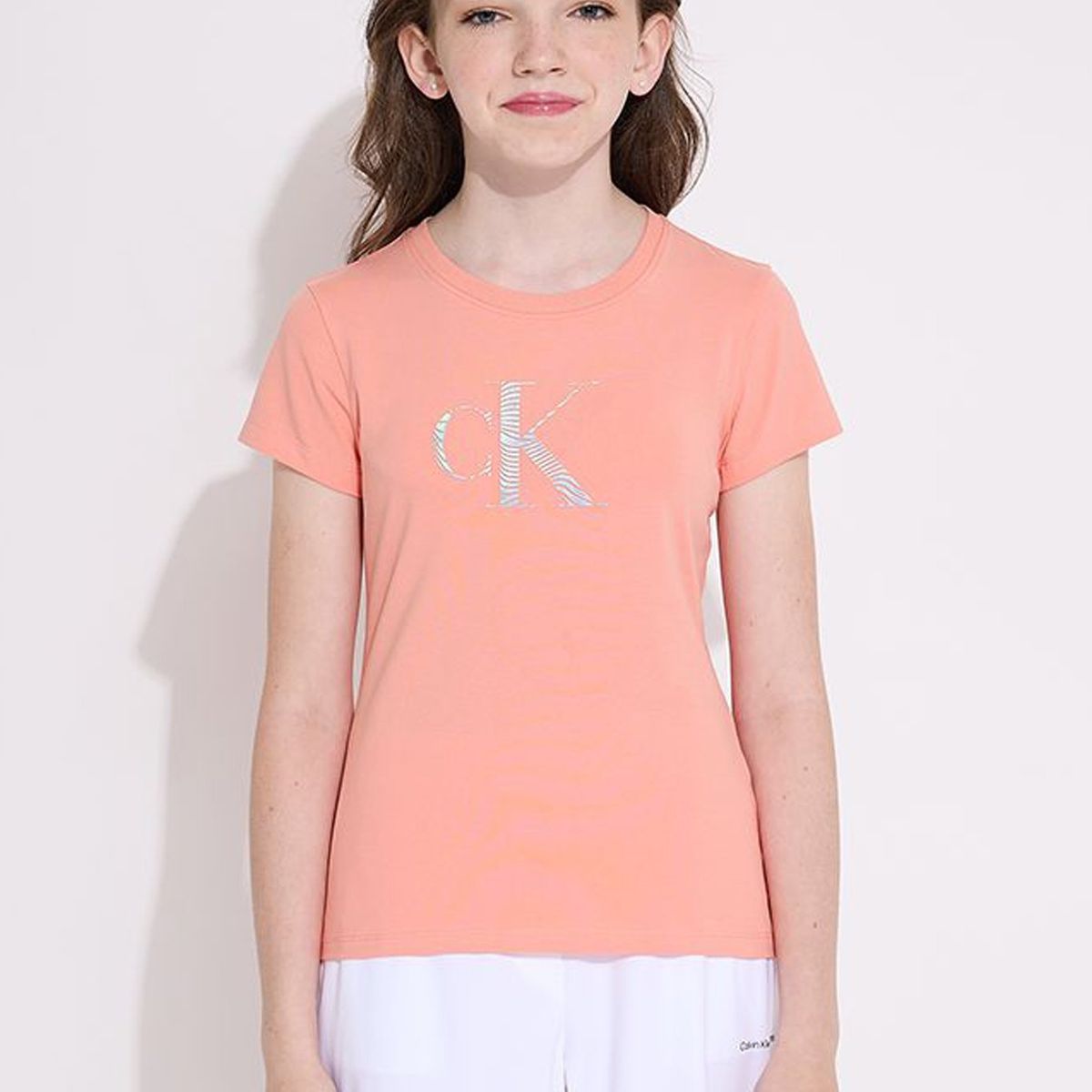 CALVIN KLEIN - Polera Niña Iridescent Ck Slim Rosado Calvin Klein