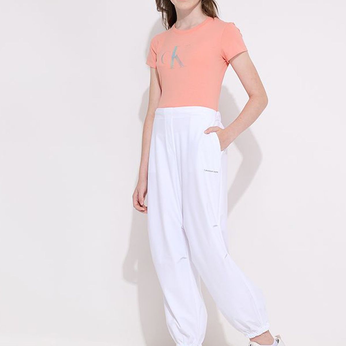 CALVIN KLEIN - Polera Niña Iridescent Ck Slim Rosado Calvin Klein