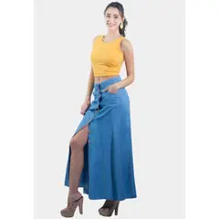 TENTATION - Falda Larga Abotonada
