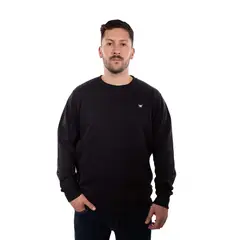 HANG LOOSE - Poleron Hombre Crew Neck Minilogo Negro