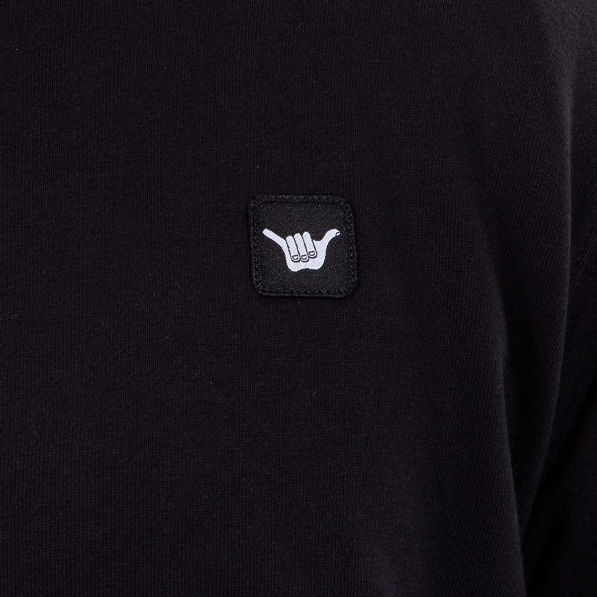 HANG LOOSE - Poleron Hombre Crew Neck Minilogo Negro Hang Loose