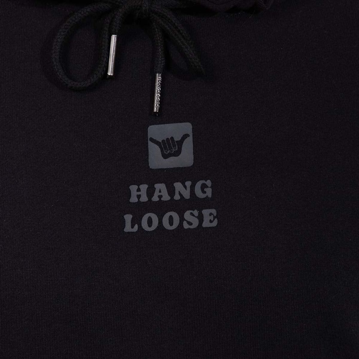 HANG LOOSE - Poleron Hombre Hoodie Midlog Negro Hang Loose