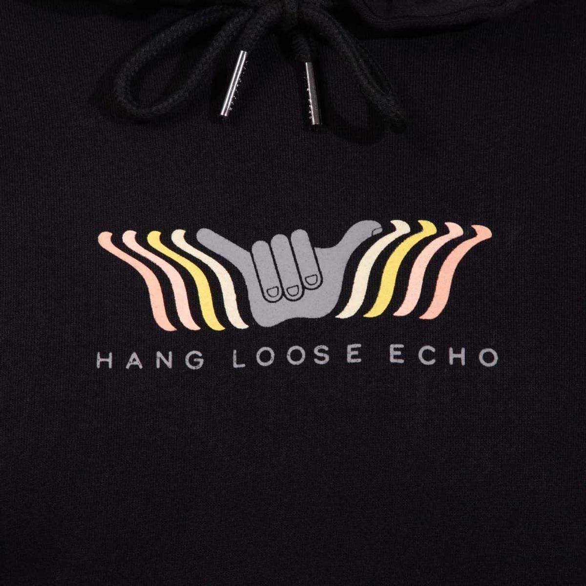 HANG LOOSE - Poleron Hombre Hoodie Echo Negro Hang Loose