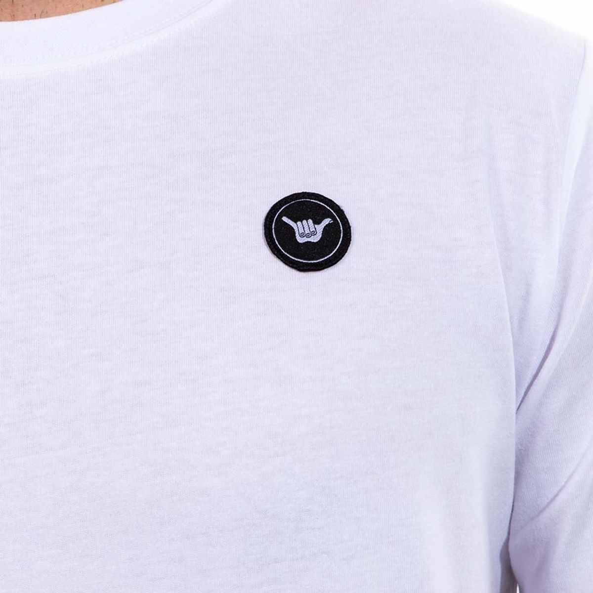 HANG LOOSE - Polera Manga Corta Hombre Logolabel Blanco Hang Loose