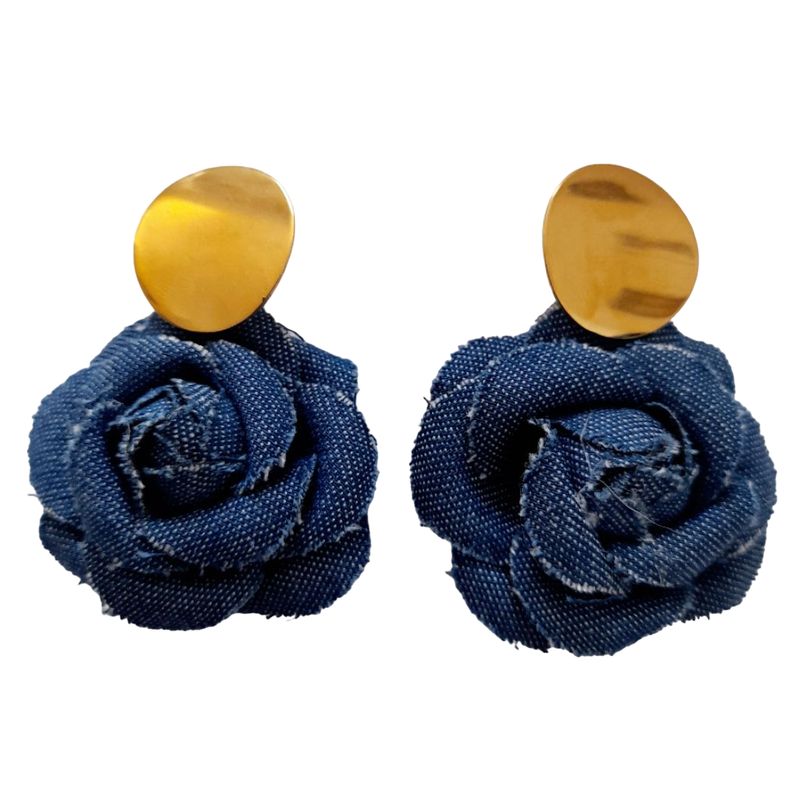 CATHALIFAUDJOYAS - Aros flor mezclilla mediana CathalifaudJoyas
