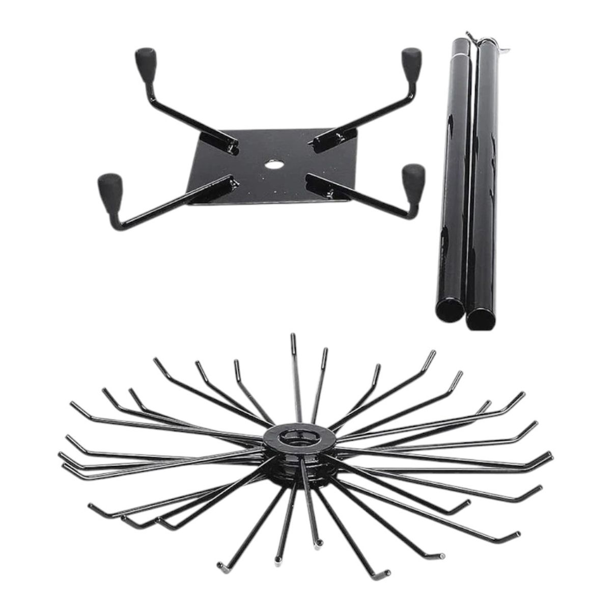 GENERICO - Pack 2 Exhibidor Giratorio Tipo Araña 3 Niveles Negro