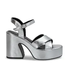 GOTTA - Sandalia Plataforma Plateada Mujer 45701
