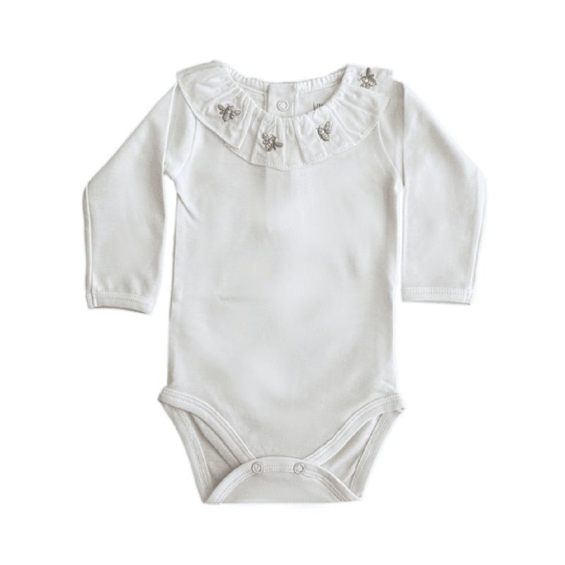 LITTLE BEE - Body manga larga algodón WHITE GIRL Little Bee