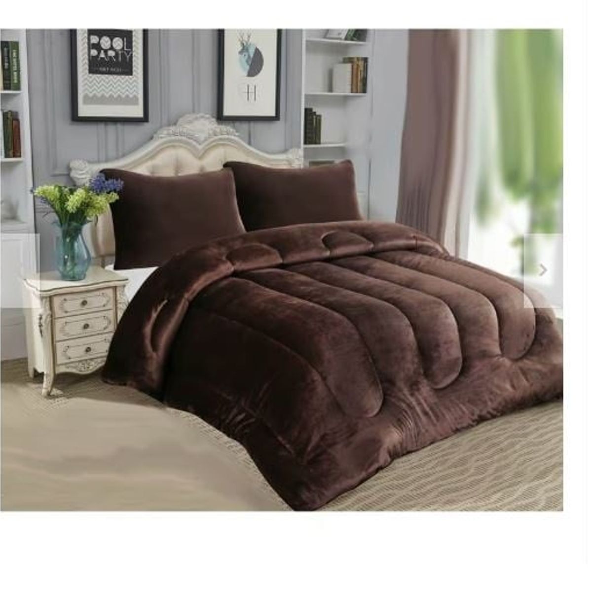GENERICO - Cobertor de invierno Cubrecamas de Plush con Chiporro 2 Plazas cafe