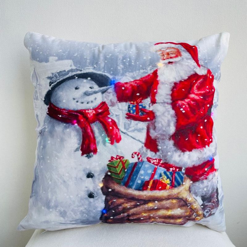 TODOHOGAR SANTIAGO DE CHILE - Pack de 2 fundas de cojines navideños con luces led - 12