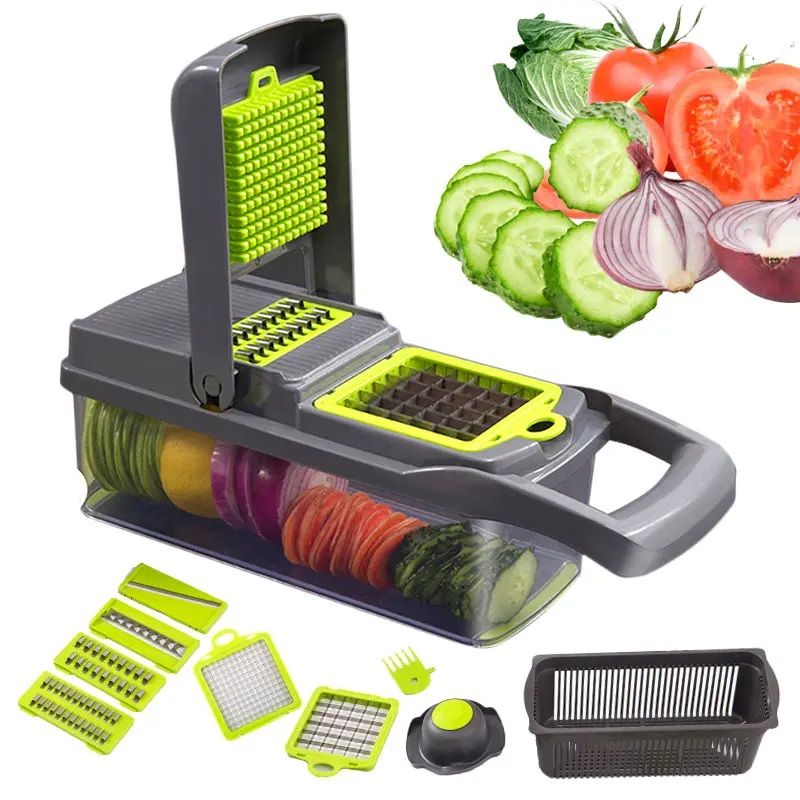 GENERICO - picador rallador de verdura y frutas 14 en 1