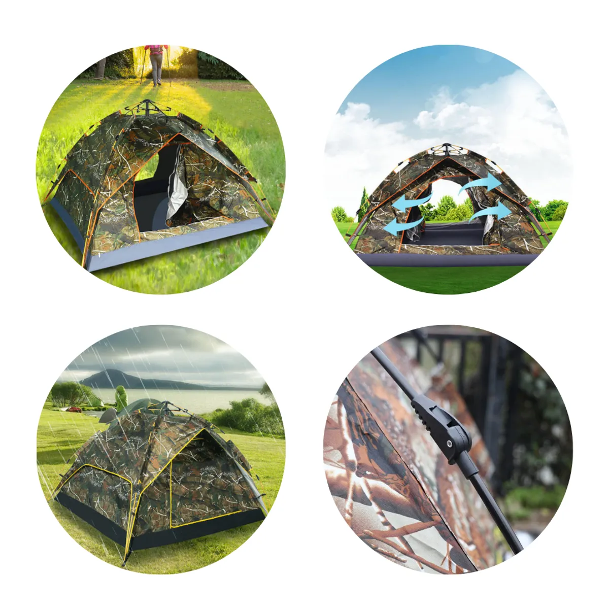 GENERICO - Carpa Tactica Militar Camuflaje 4 Personas