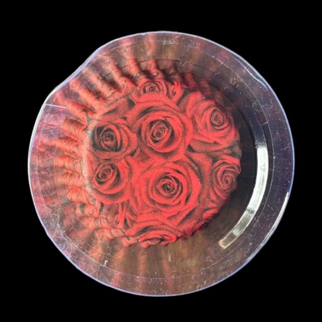 GENERICO - Capsulas Mini Cupcake Diseño I Rosas Rojas 100 un