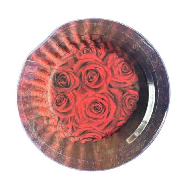 GENERICO - Capsulas Mini Cupcake Diseño I Rosas Rojas 100 un