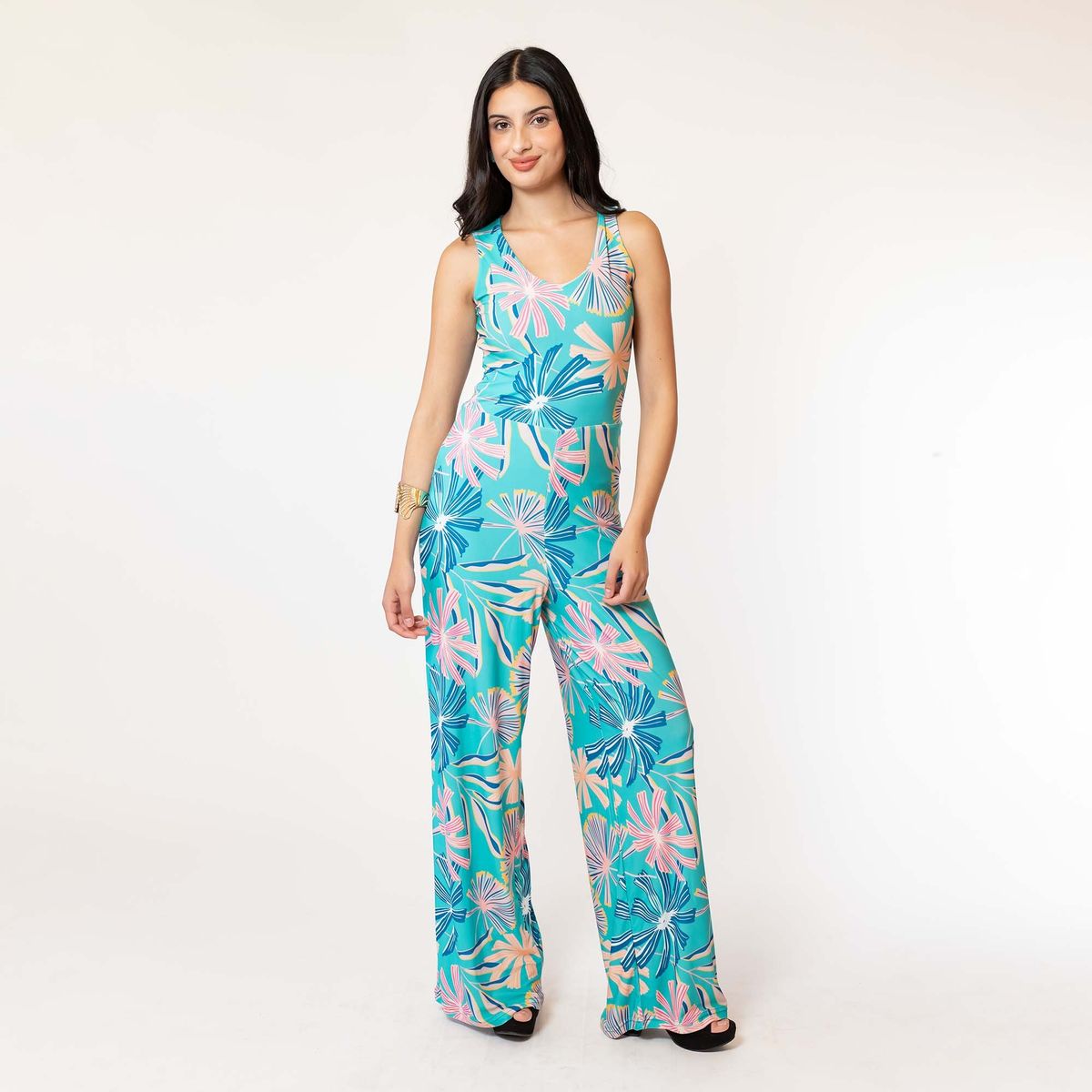 NATALIA SEGUEL - Enterito Cata Turquesa Flores Natalia Seguel