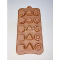 GENERICO - Molde Silicona Para Chocolate Circulos-Piramides
