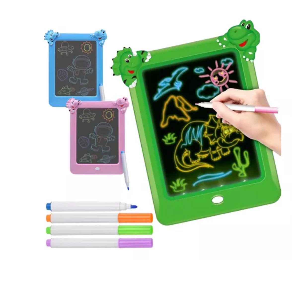 GENERICO - Tableta Dibujo Magic Pad Dinosaurios Iluminacion Led Niños