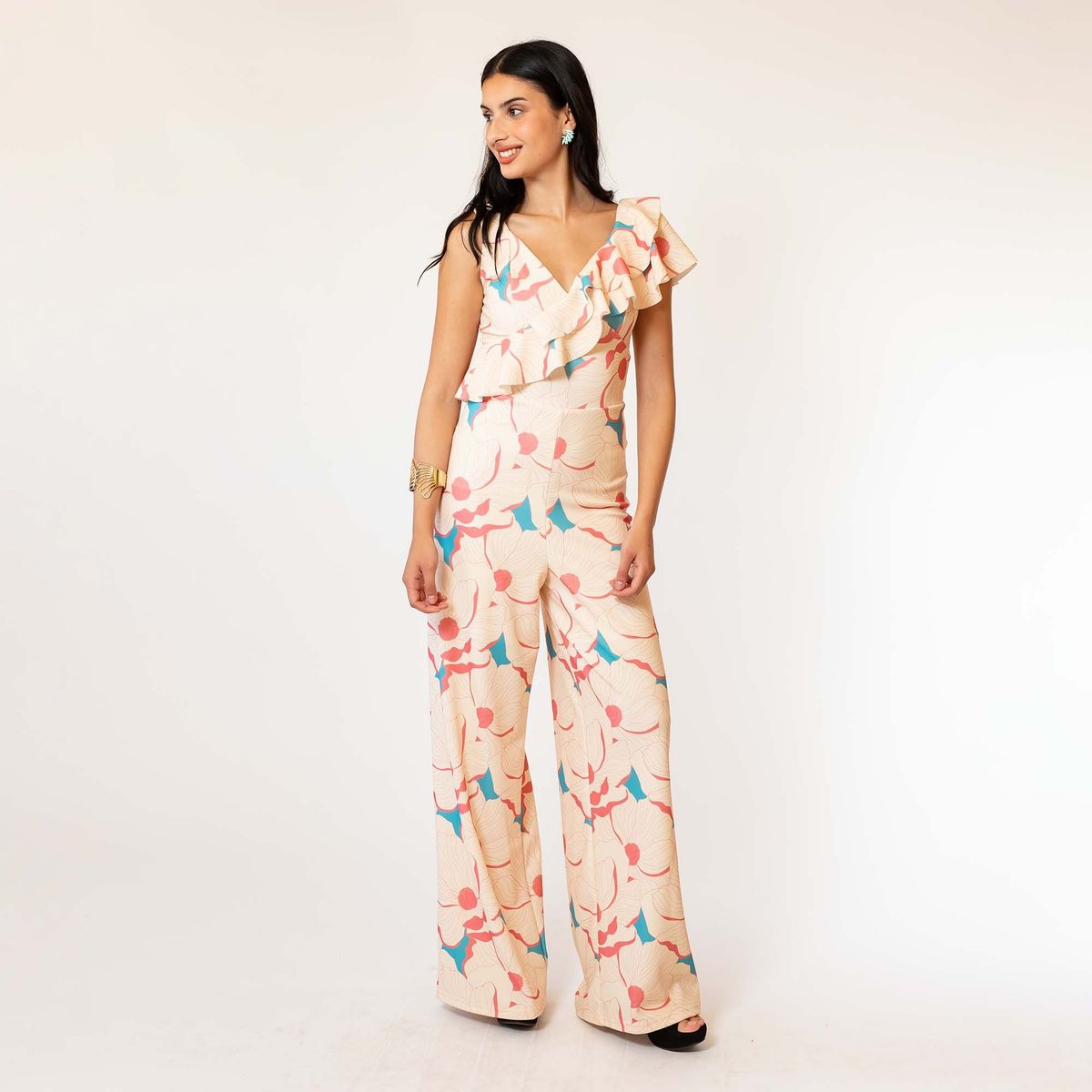 NATALIA SEGUEL - Enterito Julianna Beige Flores Natalia Seguel